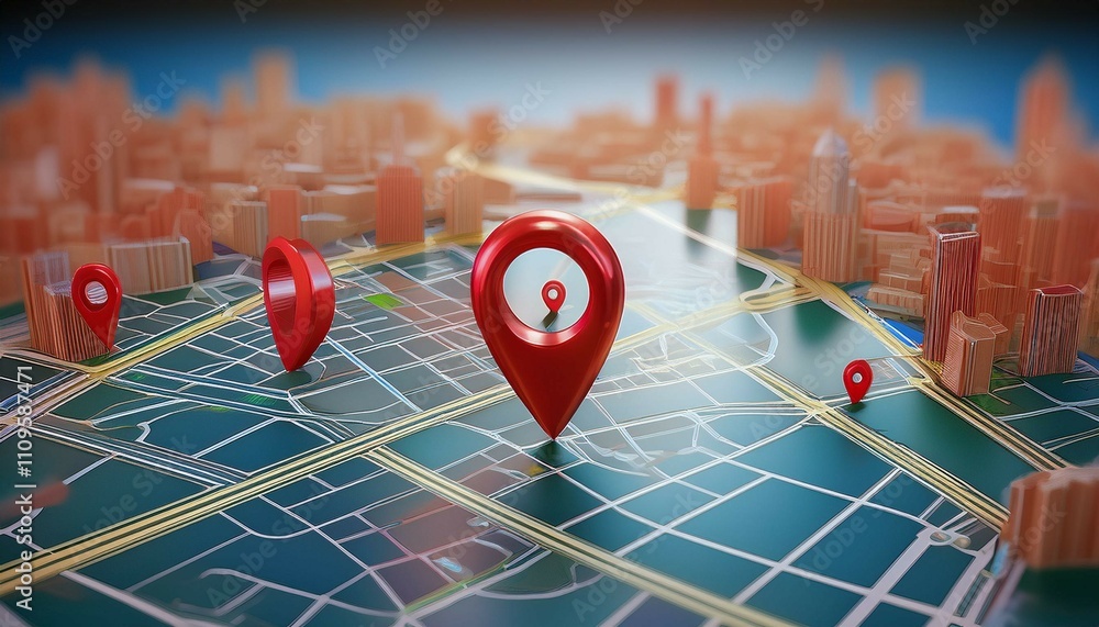 Poster map with gps navigation