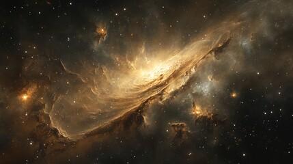 Fototapeta premium Galactic Wonder, a vibrant cosmic landscape filled with swirling nebulas and sparkling stars, igniting curiosity and awe in the vastness of the universe.