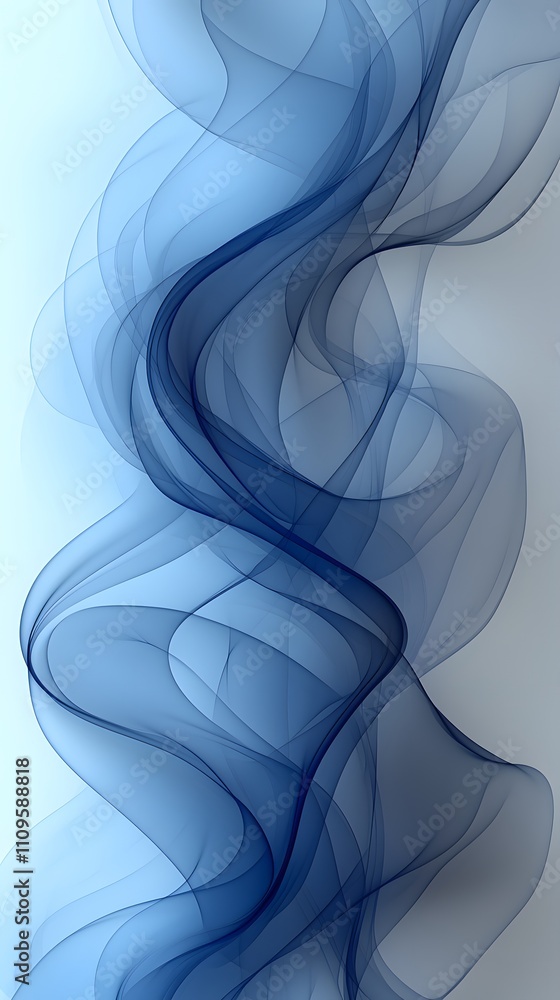 Canvas Prints delicate translucent blue fabric-like forms with fine texture floating against a soft grey-blue back