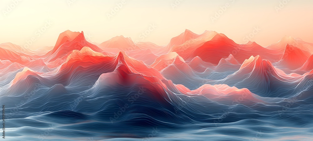 Wall mural vivid pink and red cloud texture in vertical gradient with soft lighting, ethereal and dreamy abstra