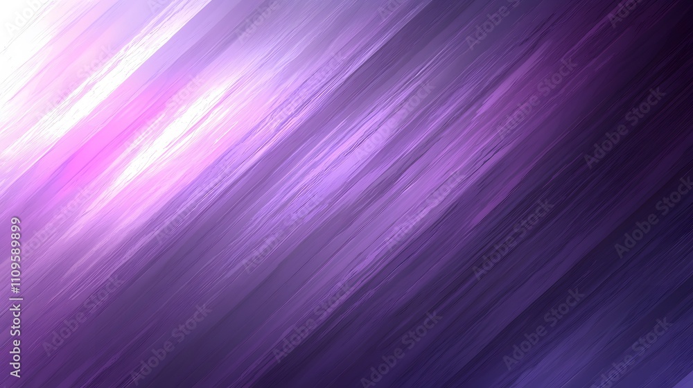 Poster diagonal streaks of purple light with gradient tones and a textured surface, dynamic modern abstract