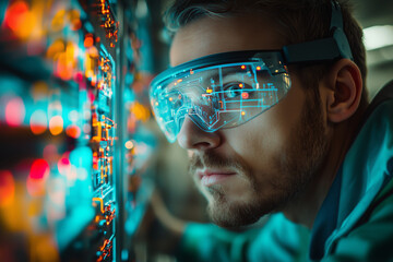 Electrician employs augmented reality glasses for complex wiring tasks