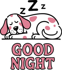 dog with a sign good night