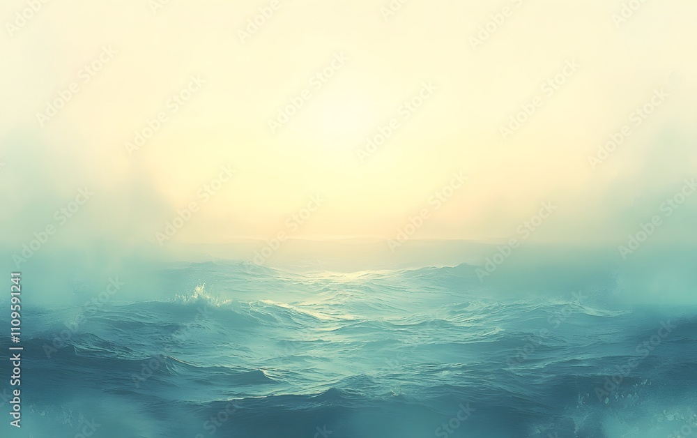 Poster turquoise textured wall with a soft glow and intricate patterns of cracks and scratches