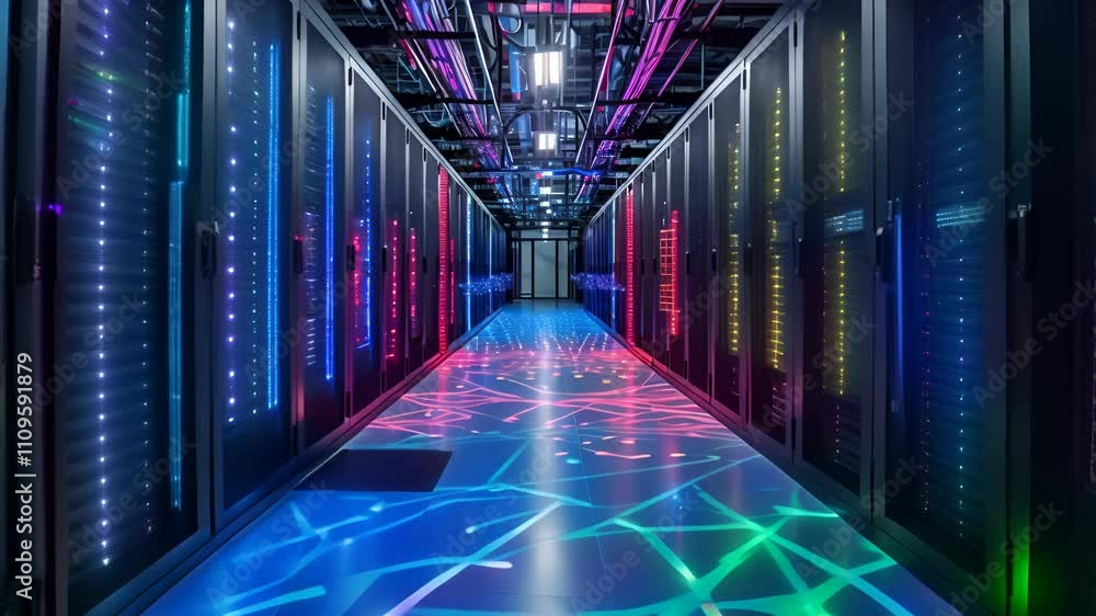 Aufkleber exploring the intricate web of fiber optics and data centers