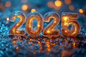 2025 Number Carved from Ice
