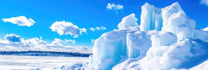 real estate photo of ice castle made of ice 