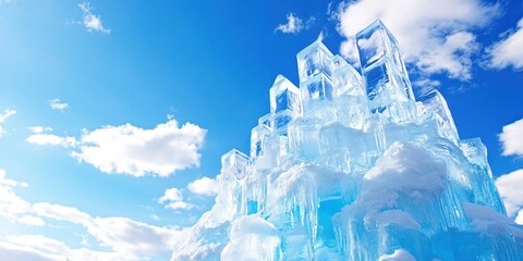 real estate photo of ice castle made of ice 