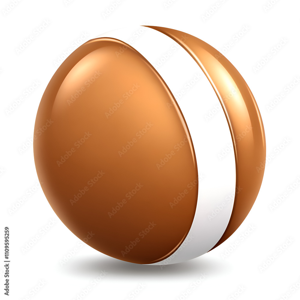 Aufkleber brown spherical object with white stripe on a simple background emphasizes modern design and aesthet