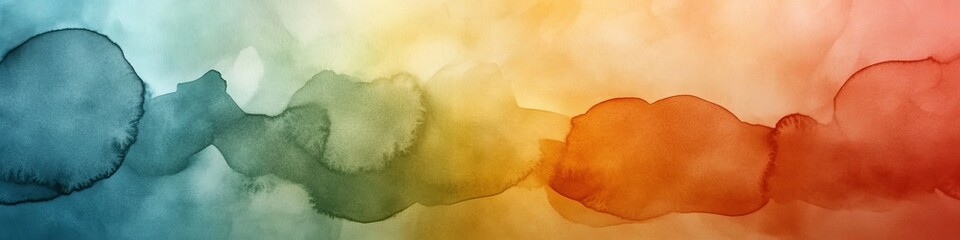 A vibrant watercolor abstract with fluid shapes in blue, green, yellow, and red tones, creating a dynamic visual flow,perfect for cover banner or header