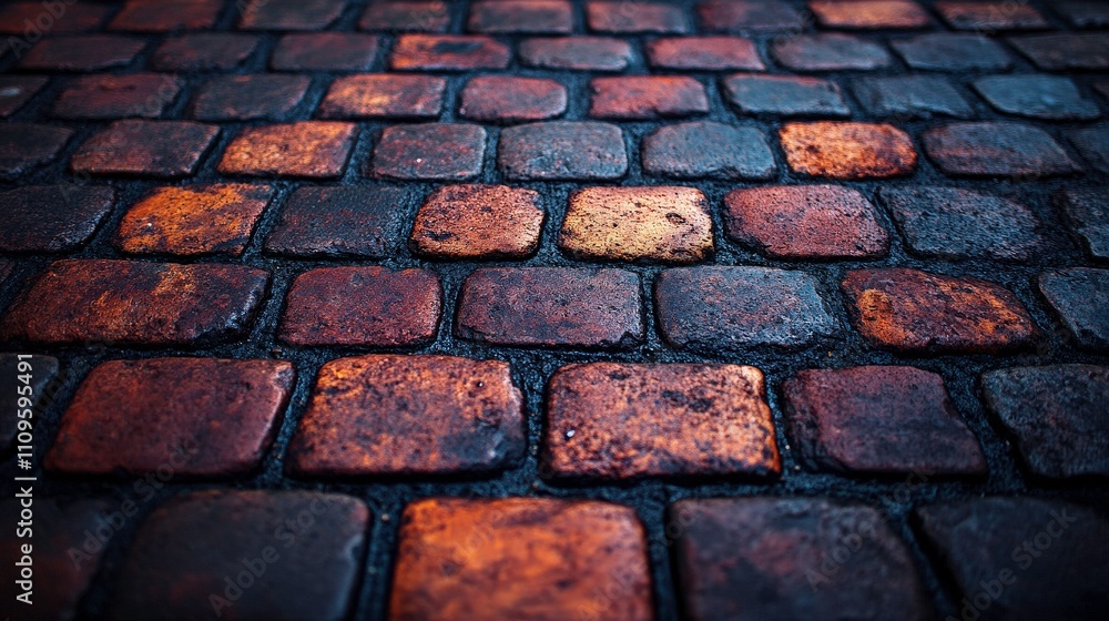 Poster textured cobblestone pathway with vivid colors and unique patterns perfect for backgrounds and artis