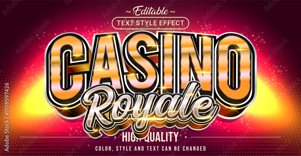 Poster editable text style effect - casino royale text style theme.