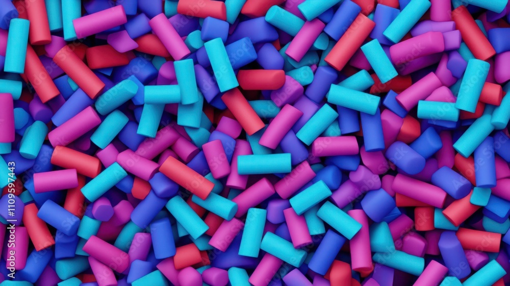 Poster colorful foam pieces in a random pattern ideal for creative projects and artistic backgrounds, perfe