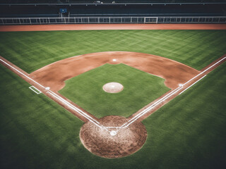 Top-down shot of a baseball field showing the board background clearly