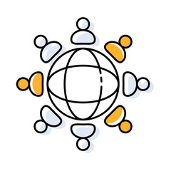 Amazing Team Culture – Globe with People Representing Inclusivity and Team Spirit