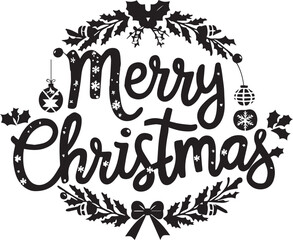merry christmas text isolate on white background 