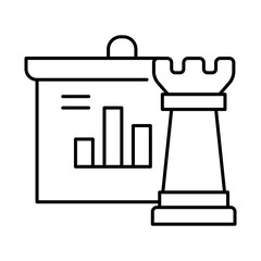 Obraz premium Data Strategy – Chessboard with Graph Representing Planning and Data Utilization