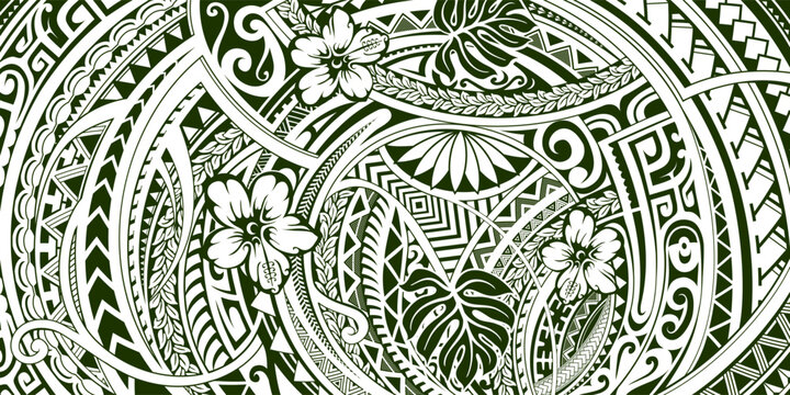 Polynesian style ornament for tribal tattoo design or fabric prints