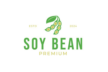 Soybean logo design concept vector template illustration