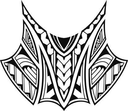 Polynesian style tattoo for throat area