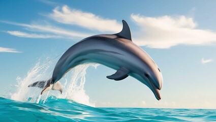 Fototapeta premium dolphin jumping out of water