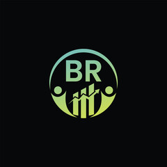 BR Financial logo design template, BR Financial logo, BR technology vector