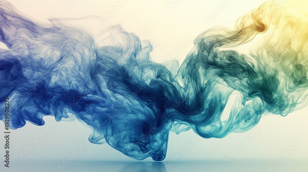 Poster abstract colorful smoke flowing elegantly in swirling patterns against a soft neutral background cre