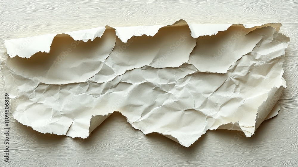 Aufkleber crumpled and torn textured paper surface for background or abstract design, ideal for artistic creat
