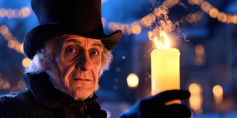 A Christmas Carol concept with Scrooge
