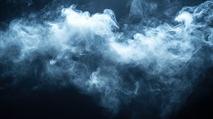 Ethereal White Smoke Against Dark Background Creating Mystical Atmosphere for Artistic and Creative Projects in Photography and Design Applications
