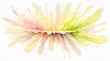 Obraz premium Peach and green watercolor abstract explosion with soft textures