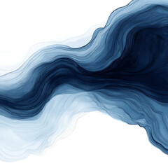 Abstract watercolor paint background dark blue gradient color with fluid curve lines texture and white space for text, Generative Ai
