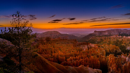 Dawn over the Amphitheater in Bryce Canyon National Park in nUtah, United States