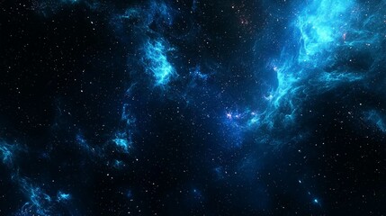 Naklejka premium Cosmic Night Sky Illustration of a Bright Galaxy and Nebula Stars