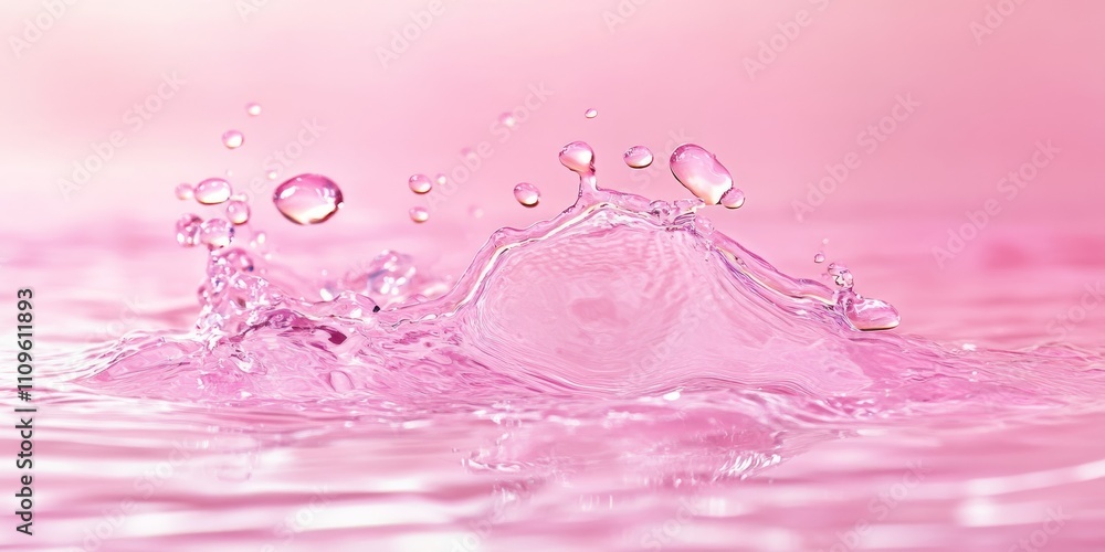 Poster this edited image features a striking pink hue with an elegant water splash effect, perfect as backg
