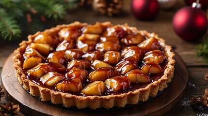 Minimalist Tarte Tatin with Caramelized Apples for Christmas Dessert