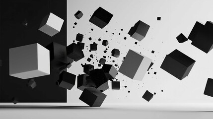 Colorful 3D Cube Design Geometric Pattern Illustration for Technology and Business Concepts