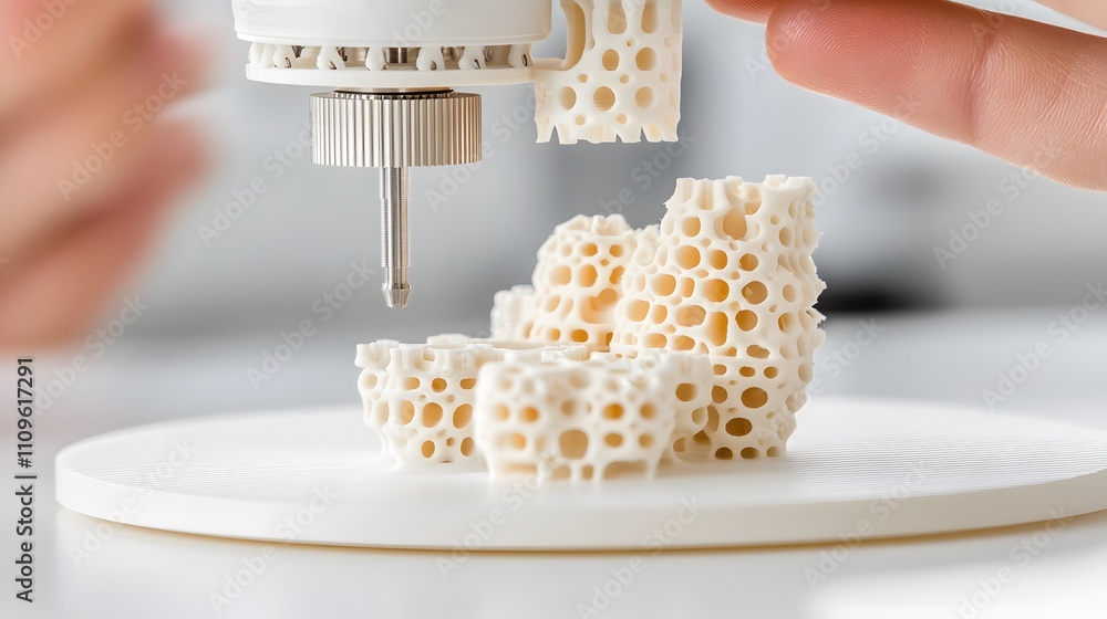 Poster innovative 3d printing in material science manufacturing laboratory environment technology showcase 