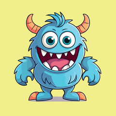 Fototapeta premium Cute One Eyed Monster Cartoon Character Illustration