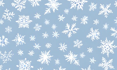 Subtle Snowflake Pattern in frosty white over light blue