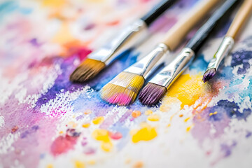 Obraz premium Vibrant colors blend harmoniously, embodying creativity and artistic expression