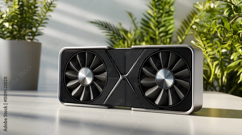 Poster high-performance gpu for machine learning and ai processing modern office technology product indoor 