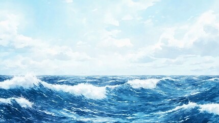 Ocean Waves  Blue Sea  Sky  Water Background