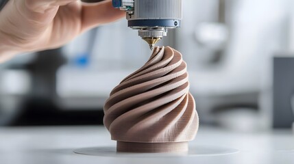 Innovative 3d printing process for food creation modern kitchen technology showcase bright environment close-up view culinary art