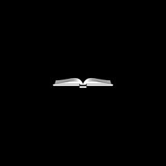 Book open logo icon isolated on dark background