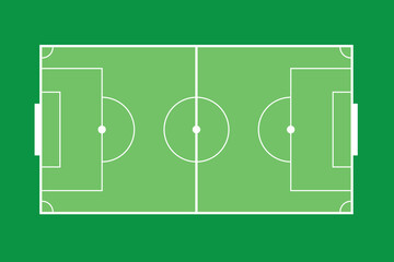 Soccer field in flat style. Football stadium vector illustration on isolated background. Sport plan sign business concept.