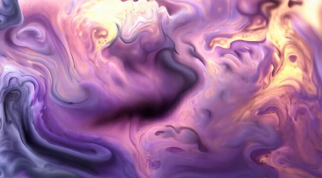 Creative swirling colors mix in abstract art display with vibrant purple and orange hues