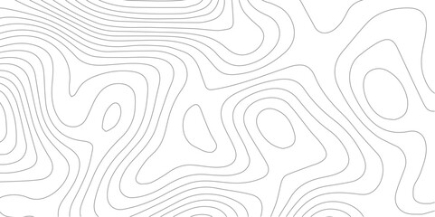Fototapeta premium The black grey on white contours vector topography stylized height of the lines. The concept of a conditional geography scheme and the terrain path. Ultra wide. Map vector terrain Illustration.