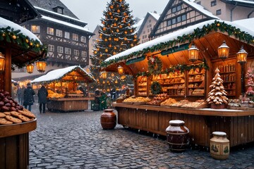 Creative Christmas Market Concept with 300 DPI Details,Weihnachtsmarkt