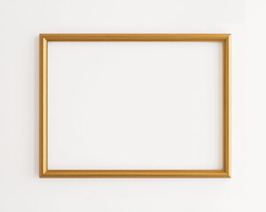 Elegant gold picture frame on white background
